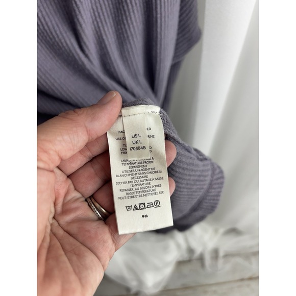 We The Free Womens Size L The Rosa Ribbed Sweater Shirt Lavender Lagenlook 0465 - Picture 4 of 10